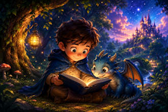 illustrate children book, story book, 2d or 3d illustration,