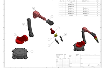 design mechanical parts, assemblies and robotic mechanisms in solidworks