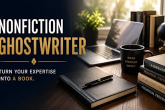 ghostwrite your nonfiction book, memoir, ebook or business book