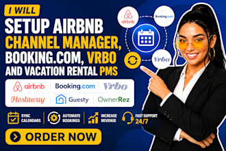 setup airbnb channel manager, booking com, vrbo and vacation rental pms