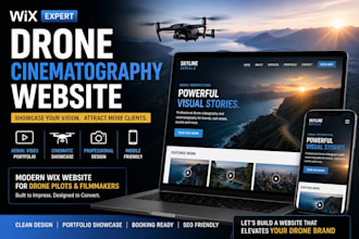 design wix drone cinematography website aerial video portfolio service website