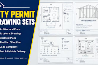 draft adu permit plans, structural framing, electrical sld, and plot plans