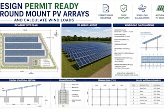 design permit ready ground mount pv arrays and calculate wind loads