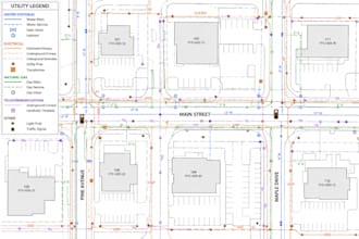 create utility, sewer, stormwater, drainage and gis maps