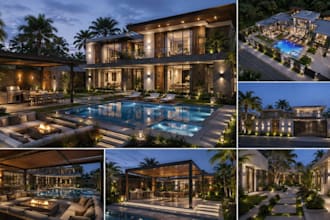 do site plan, aerial view, architectural 3d rendering master plan