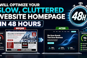 optimize your slow cluttered website homepage in 48 hours