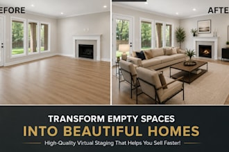 create professional virtual home staging for real estate and property photos