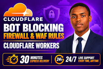 setup cloudflare waf firewall bot blocking and workers based on cloudflare infra