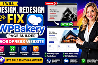 design, redesign or fix your wordpress wpbakery website