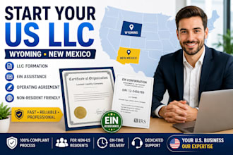 register wyoming or new mexico llc for non residents with ein