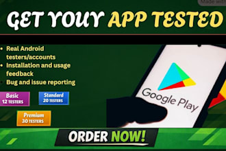 provide 12 testers 20 testers for android app google play store closed testing