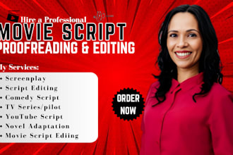 edit proofread and format screenplay feature film script tv pilot script editing