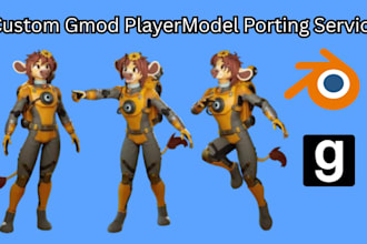 port, rig or create custom 3d character gmod playermodel, garrys mod model
