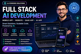 build full stack ai mobile app develop ai website ai saas app ai app