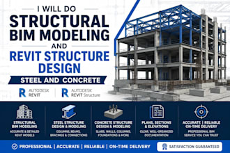 do structural bim modeling, revit structural design and 3d modeling