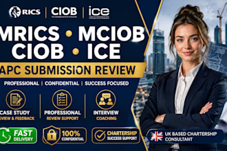 review your ciob or rics apc application and review and mciob application