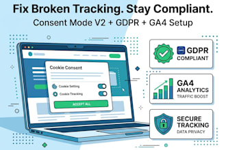 set up google consent mode v2 and gdpr cookie consent