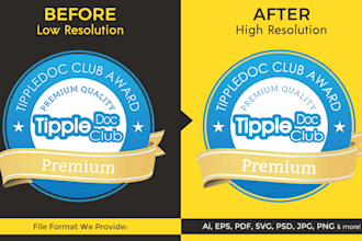 convert low resolution logo to scalable vector file for embroidery and printing