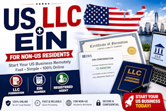 register US llc for non resident with ein and registered agent