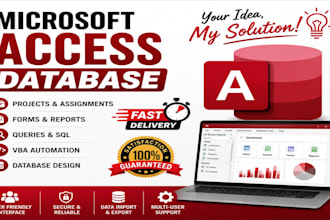 help with microsoft access database  application,queries, forms, reports and vba