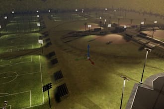 redesign 3d sport complex, gaming arenas, baseball field, stadium rendering, gym