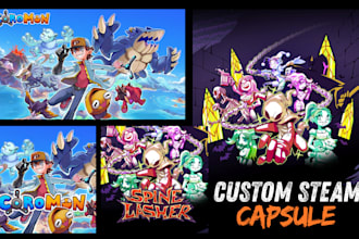 design steam capsule art header, library, banner for your steam page