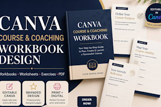 design canva course workbook, coaching workbook, PDF lead magnet and ebook