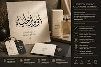 design modern arabic calligraphy for branding, and artwork
