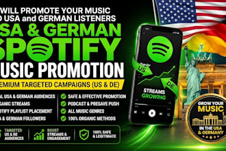 do organic USA spotify music promotion, german spotify promo to growth audience