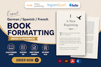 do spanish book formatting, italian manuscript formatting, design german book