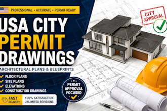 create USA city permit drawings structural plans blueprints for ca tx fl ny ga