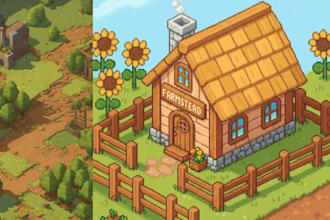do isometric pixel game art pixel game assets sprite sheet, environment