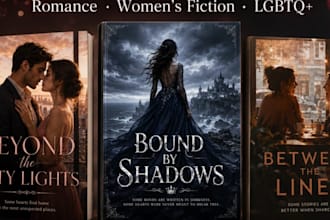 design dark fantasy book cover, gothic romance and thriller ebook covers for KDP
