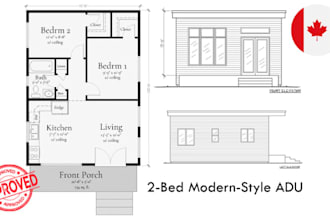 design a complete adu floor plan and elevation package for canada