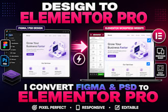 convert figma to elementor pro, PSD to elementor wordpress website