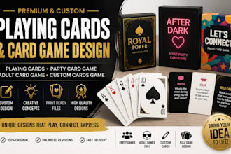 design playing cards, party card game, adult card game design, custom cards game