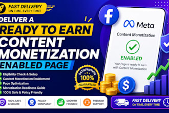 deliver a ready to earn facebook content monetization enabled page