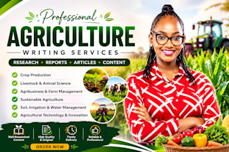 write agriculture, farming, agribusiness and sustainability content