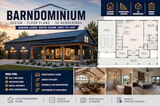 create metal, steel framed barndominium project