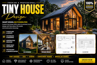 tiny house adu cabin floor plans modular home shipping container house 3d model