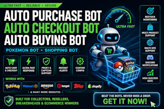 auto purchase bot, auto checkout bot, auto buying bot, pokemon bot shopping bot