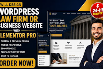 design wordpress law firm or business webseite with elementor pro