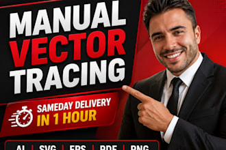 do logo to vector file and manual vector tracing for png images to svg, eps