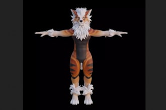 create a custom vrchat avatar, furry avatar, fursona or 3d character