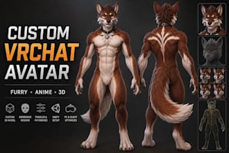 do custom vrchat avatar anime vrc avatar nsfw 3d model furry avatar vr character