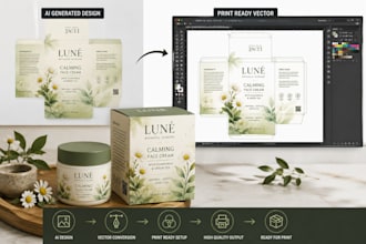 convert ai generated packaging design to print ready vector tracing vector file
