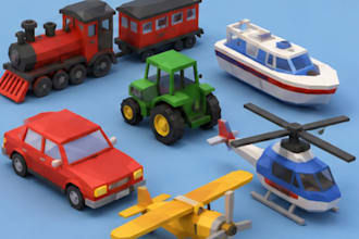 create low poly 3d models for games, web, or animation