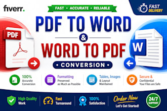 convert PDF to word or word to PDF professionally