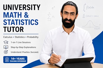 tutor you in math, calculus, statistics and probability
