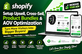 setup shopify upsell cross sell, product bundles and aov optimization